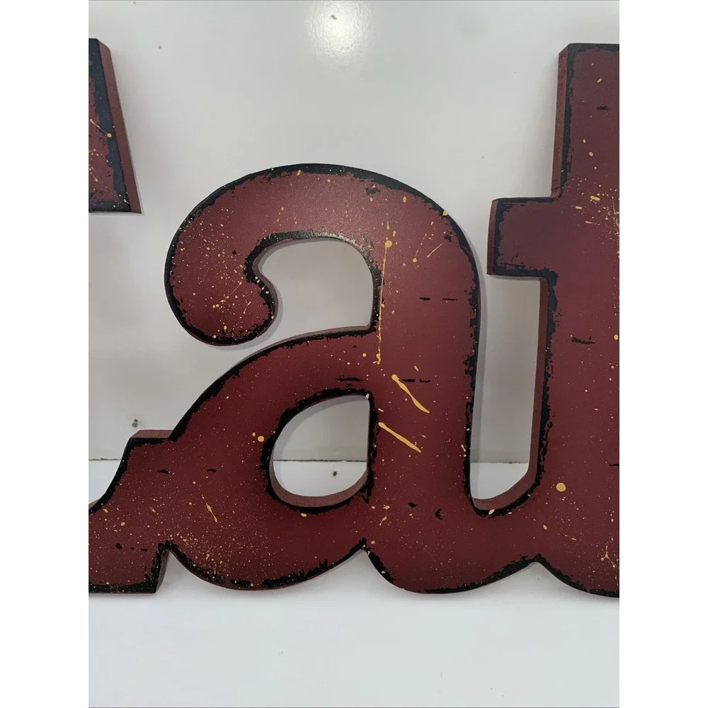 Red Eat Wood Wall Decor Hanging Sign Chic MDF Wood Kitchen Decoration Bar Gifts